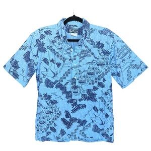 Hawaiian Heritage Allen James Men’s Shirt Pullover Hawaiian Paddlers Canoe Small